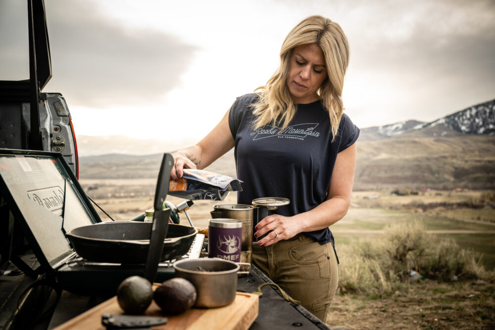 Ladies RMEF Original Rolled Cuffs Tee