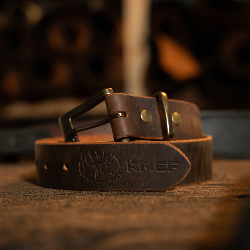 RMEF Steerhide Belt by Teton Leather Company